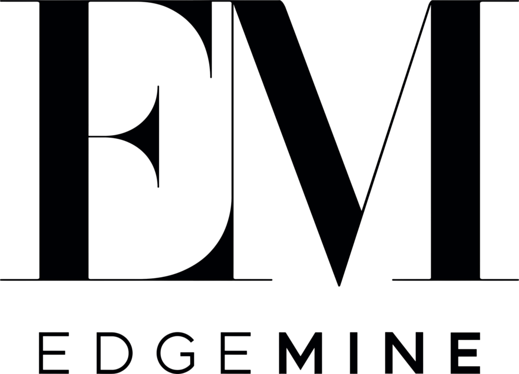 YZE Agency IBM Edgemine logo in bold black typography on white background showcasing modern corporate branding design